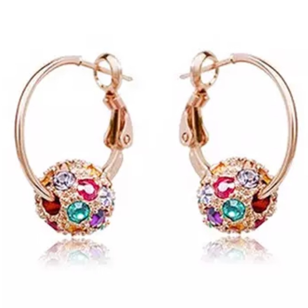 Multicolored Crystal Earrings NEW